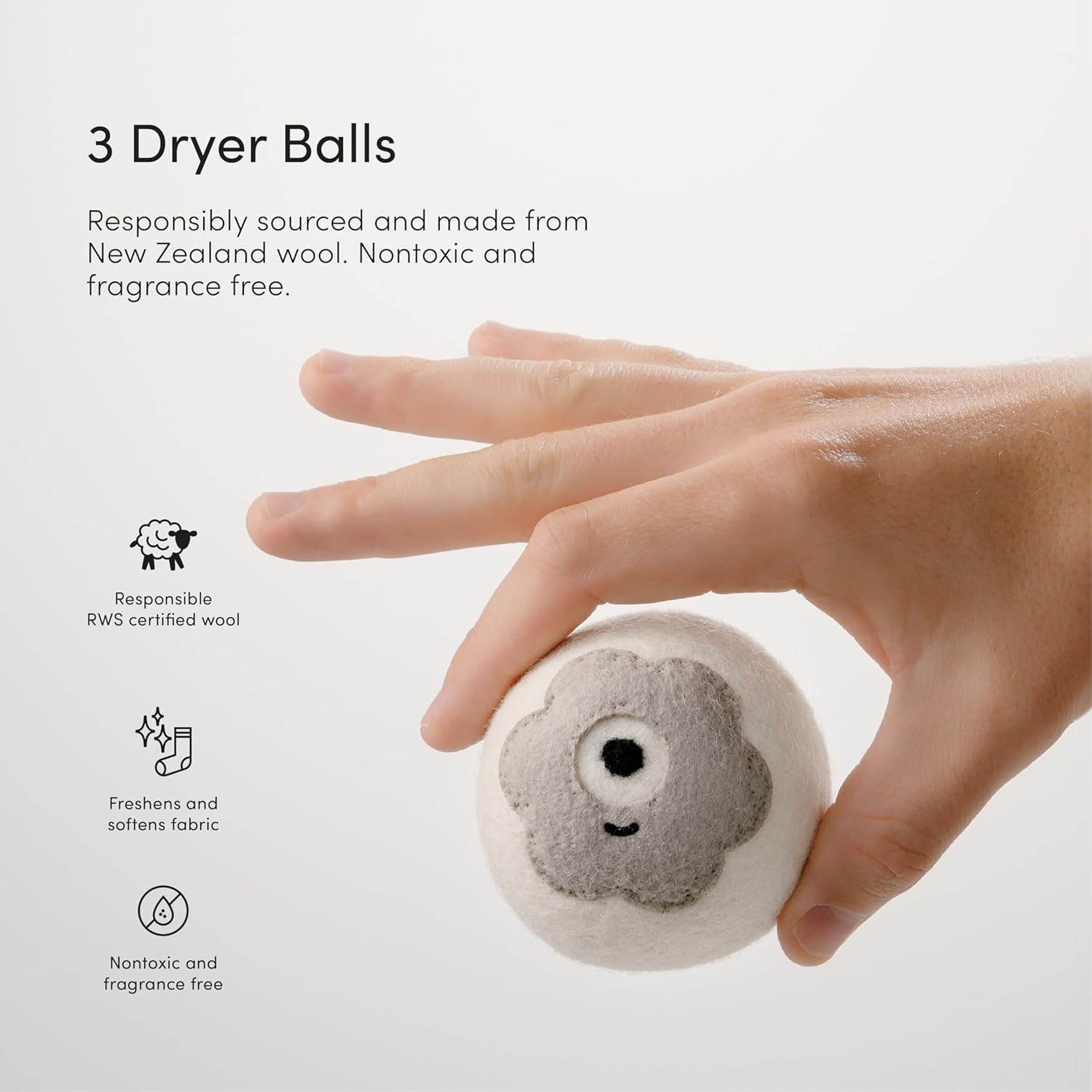 Dirty Labs | 100% New Zealand Wool Enzyme Buddies Dryer Balls | 3 Balls | Shorten Drying Time |
