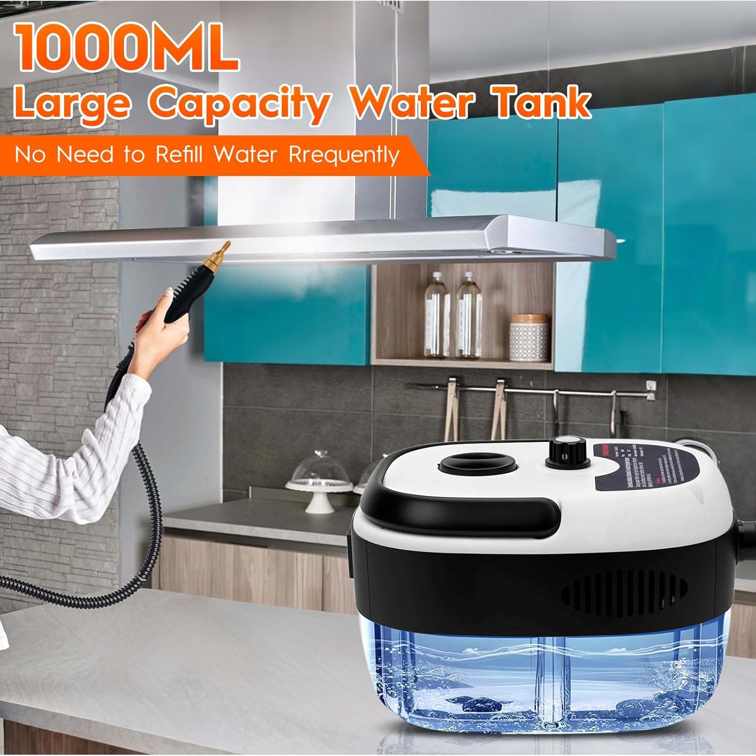 Steam Cleaner, 2500W High Handheld Steam Cleaner, 1L Portable Car Steam Cleaner, 6 High Speeds