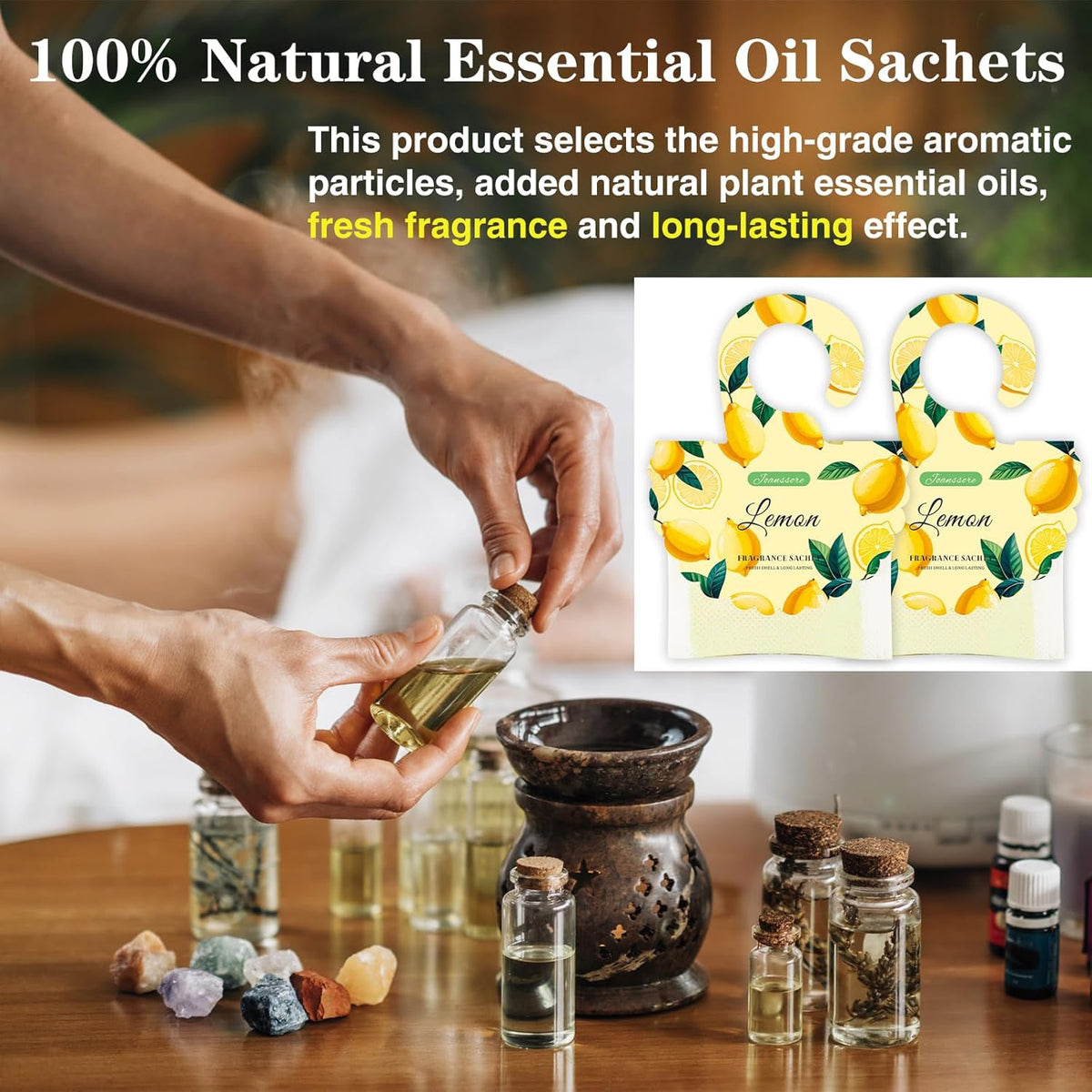 15 Packs Lemon Scented Sachets Bag for Drawers and Closets, Air Freshener for Home Fragrance