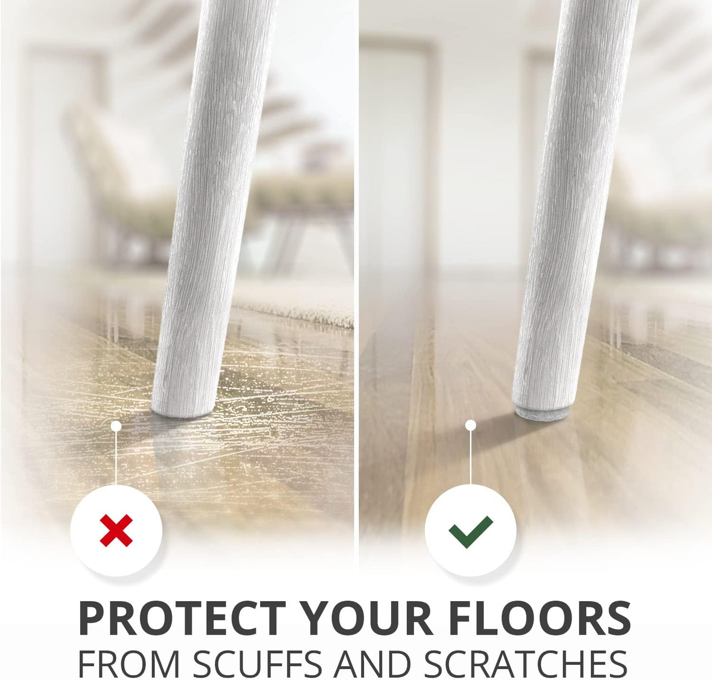 357 pcs White Felt Furniture Pads X-Protector! Huge Quantity of Furniture Pads for Hardwood Floors
