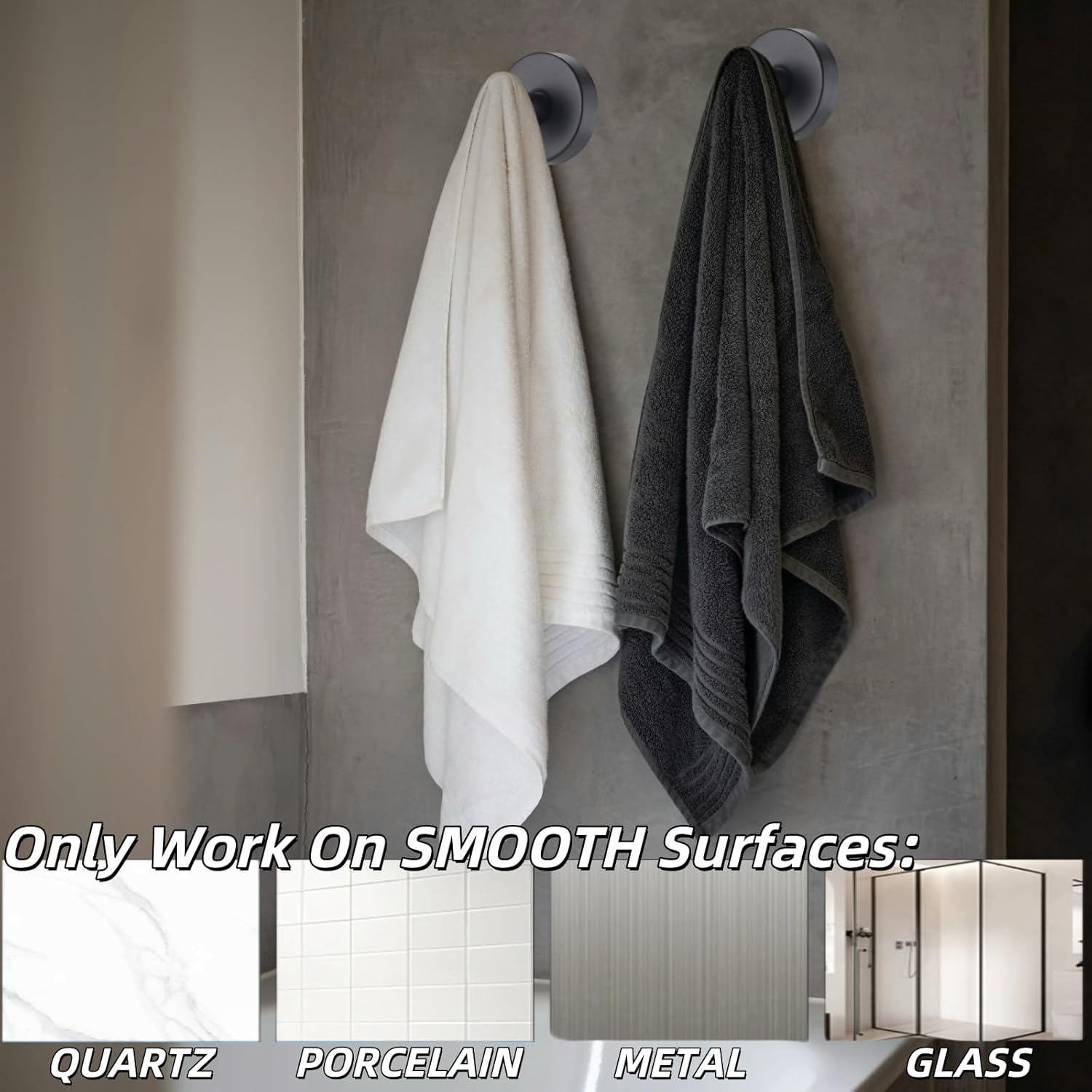 2025 Upgraded Stainless Steel Heavy Duty Suction Cup Hooks For Shower Bathroom Accessories