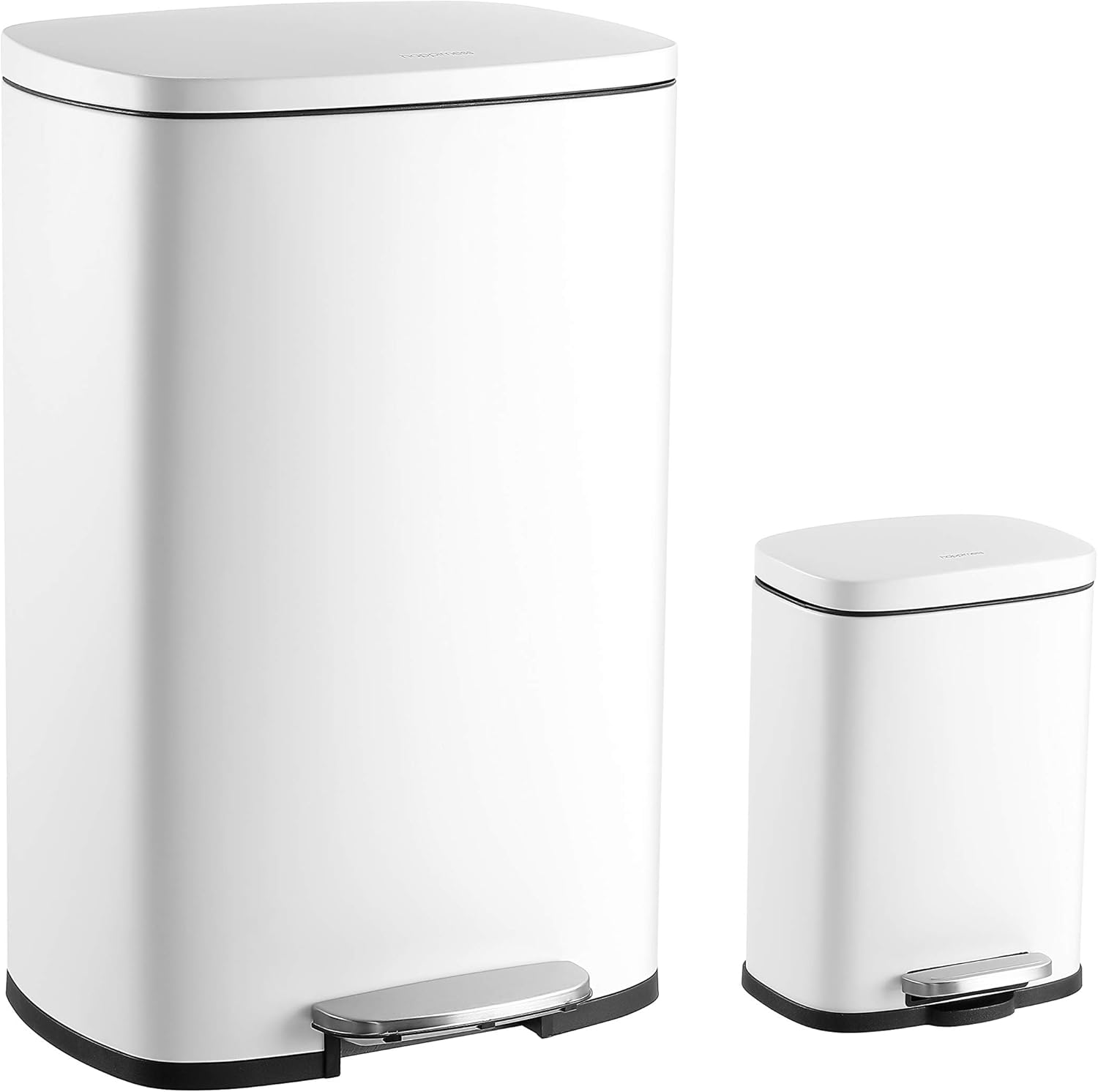 happimess HPM1006C Connor Rectangular Trash Can with Soft-Close Lid and Free Mini Trash Can, Modern