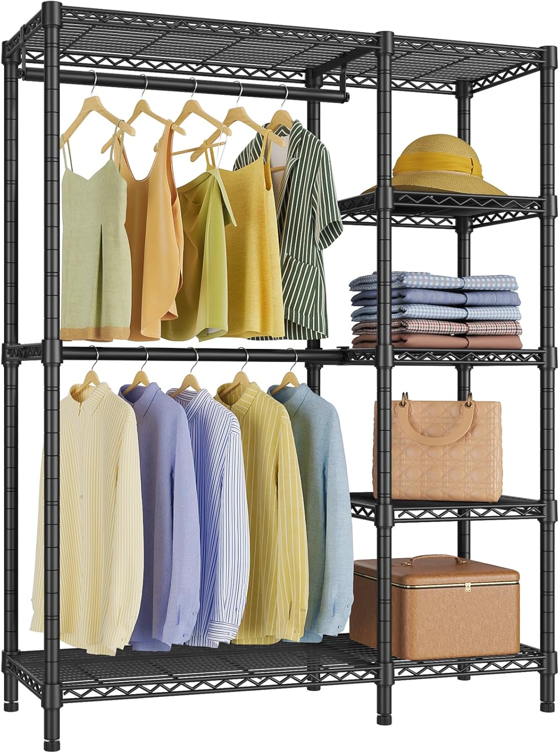 VIPEK V7 Garment Rack for Hanging Clothes Heavy Duty Clothes Rack with Shelves, Portable Closet