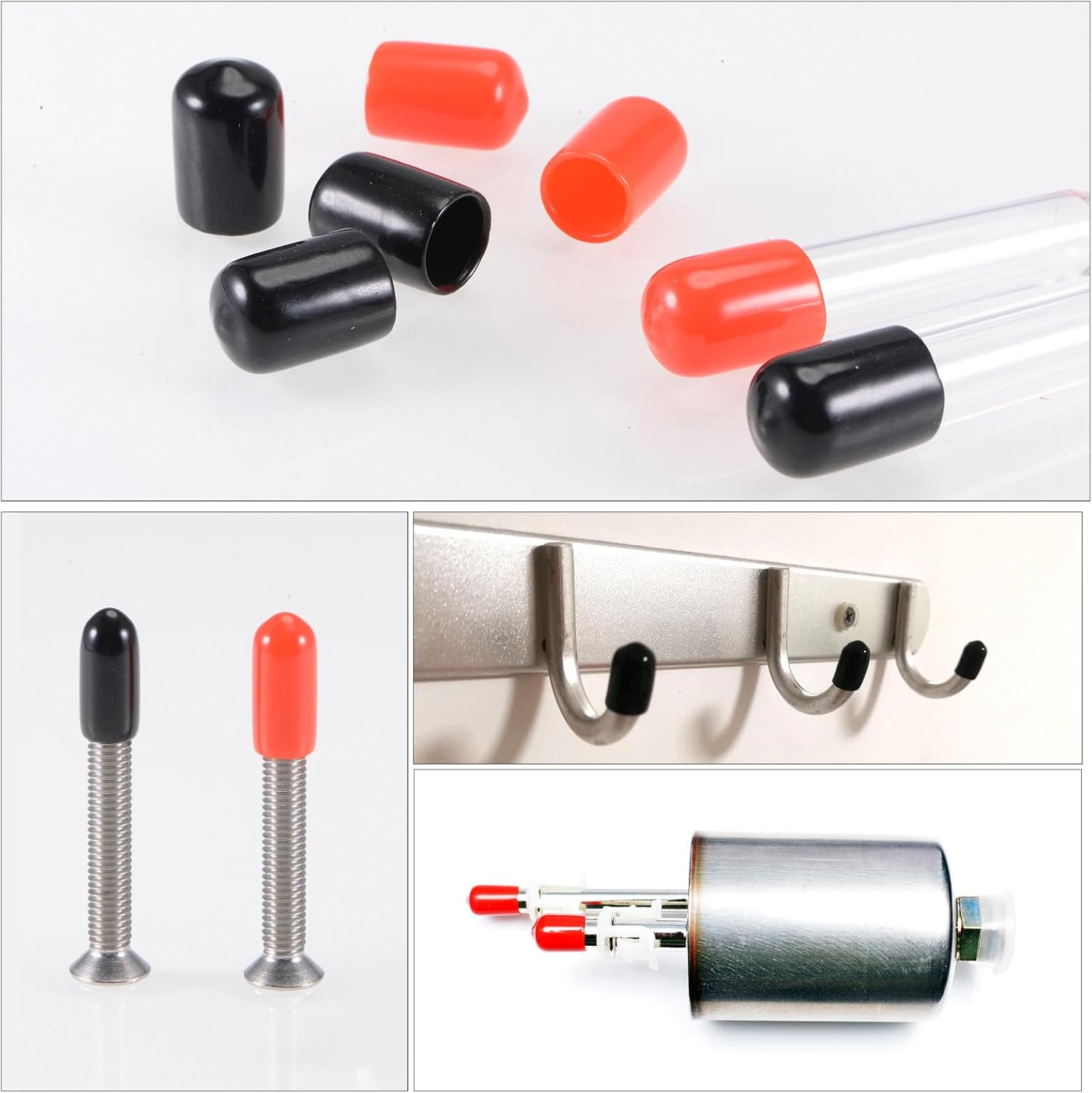 uxcell 20pcs Rubber End Caps 10.5mm ID Vinyl PVC Round Tube Bolt Cap Cover Screw Thread Protectors