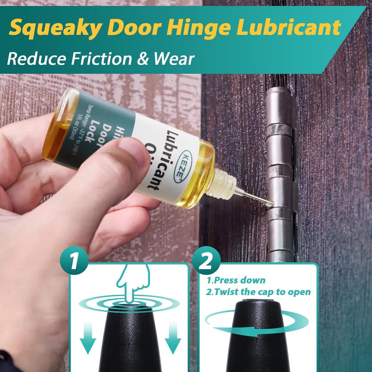 Keze Door Hinge Lubricant Door Squeaky Fix Lubricating Oil for Noise Synthetic Knife Oil Lube for