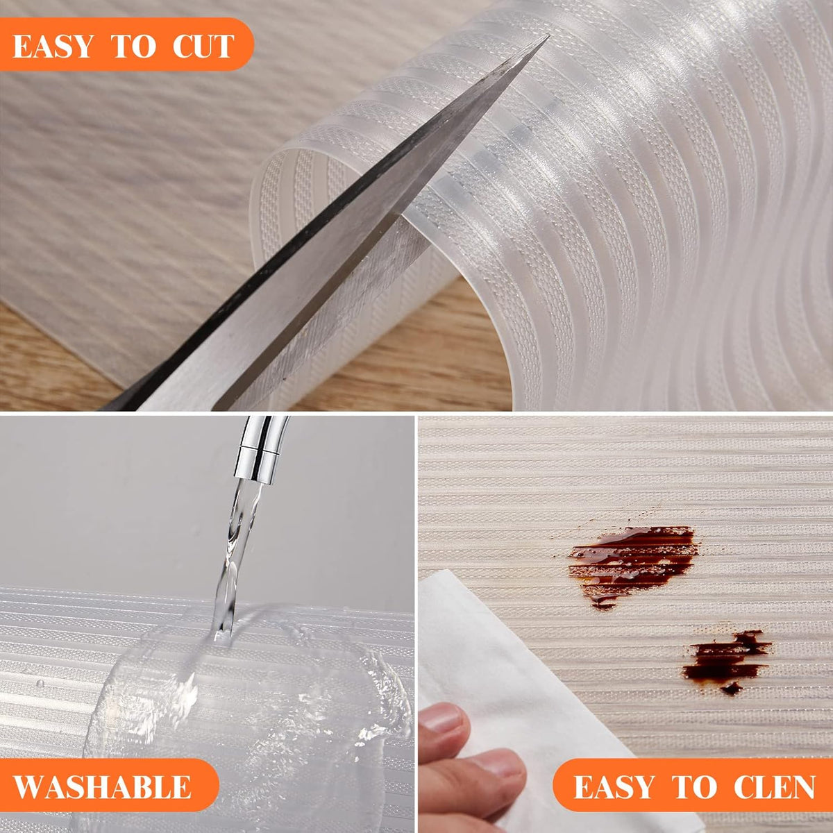 17.5 Inches x 20 Ft Refrigerator Liners Shelf Liner, Fridge Liners Non Slip Washable, Drawer Liners