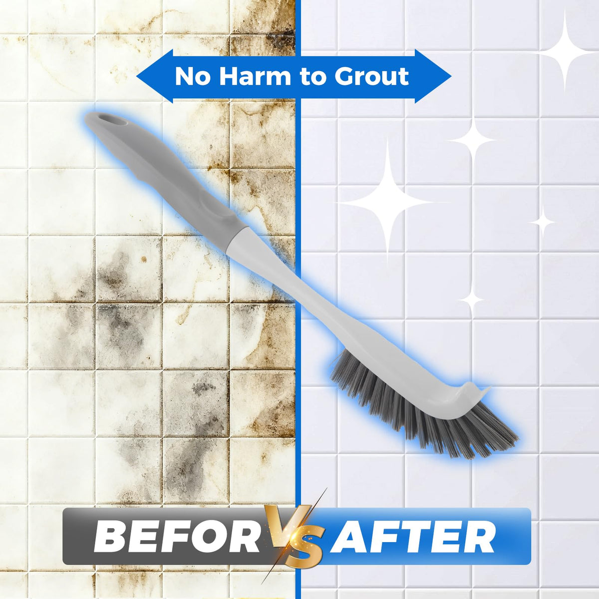 3 Pack Heavy Duty Scrub Brush Set for Household Use, Long Scrub Brush, Handheld Scrub Brush, and