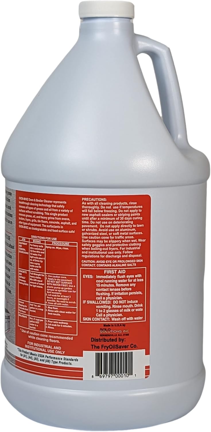 4 x 1 Gallon (512 Oz.) Oven-Whiz Oven & Grill Cleaner by FryOilSaver Co., Tough Stain Buildup