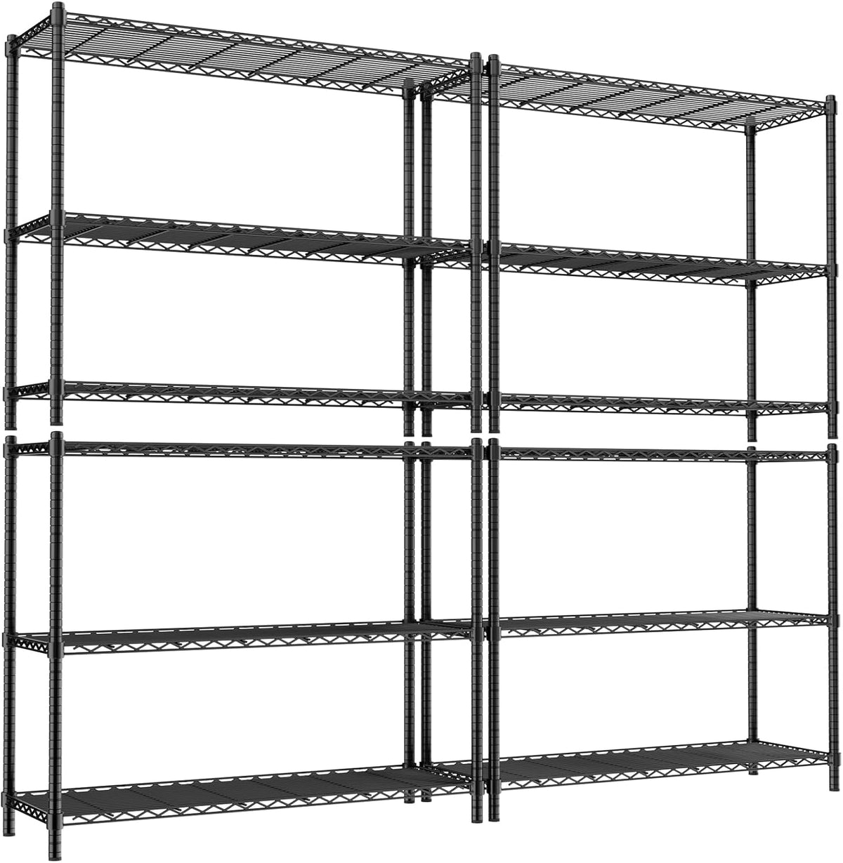 Storage Shelves, 4 PCS 48" L x 20" W x 47" H Heavy Duty Garage Wire Shelving Unit Loads 1200LBS