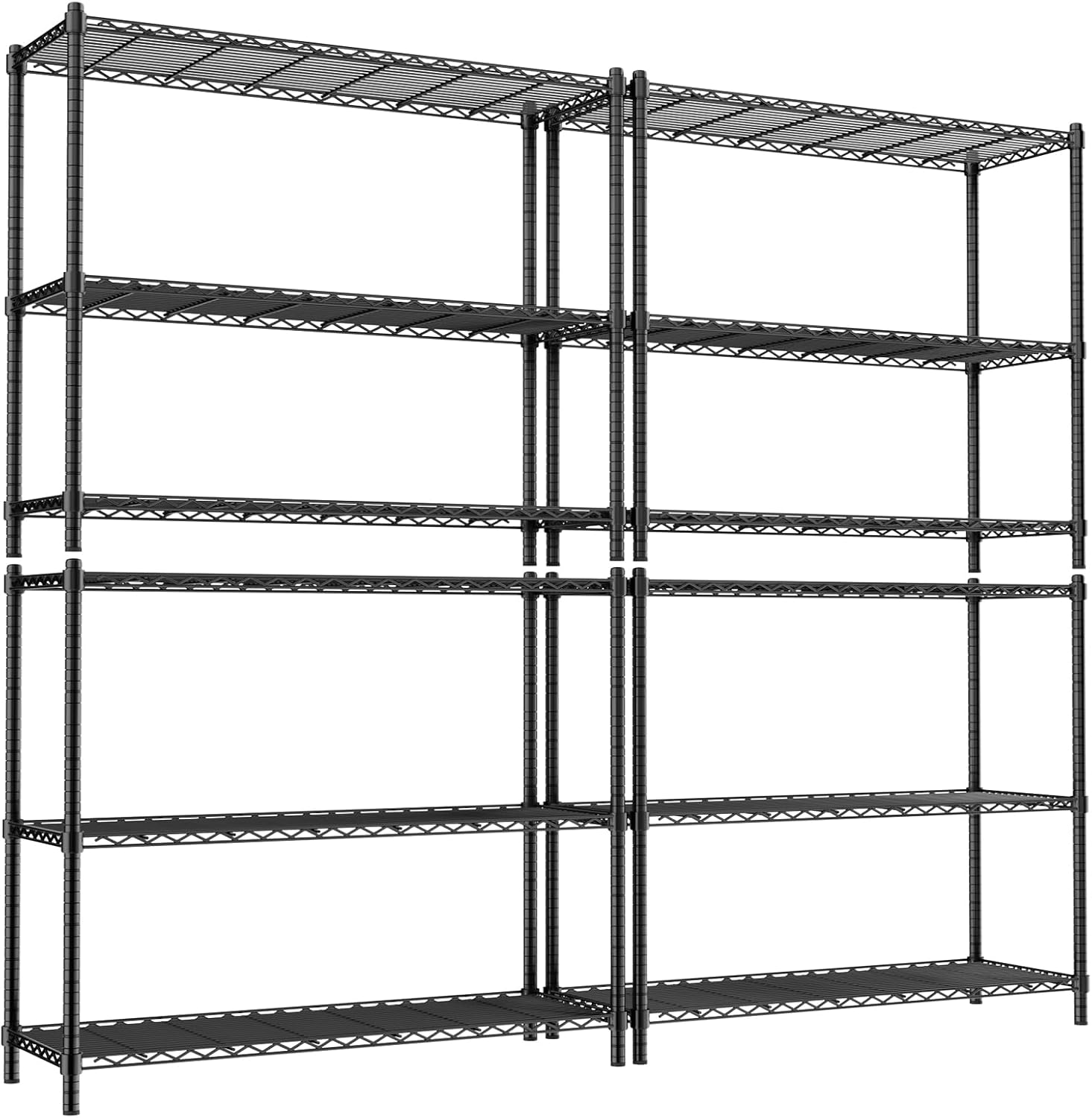 Storage Shelves, 4 PCS 48" L x 20" W x 47" H Heavy Duty Garage Wire Shelving Unit Loads 1200LBS