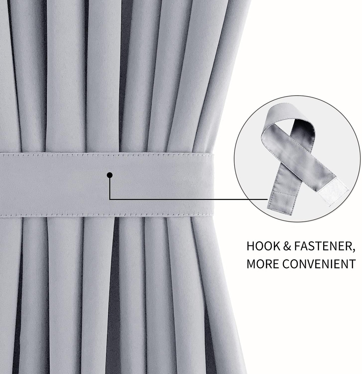 DWCN French Door Curtains – Rod Pocket Thermal Blackout Curtain for Doors with Glass Window