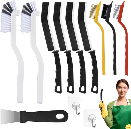 Crevice Cleaning Brush,12 Pcs Cleaning Supplies Cleaning Brush Tools,Hard Bristle Cleaning Brushes
