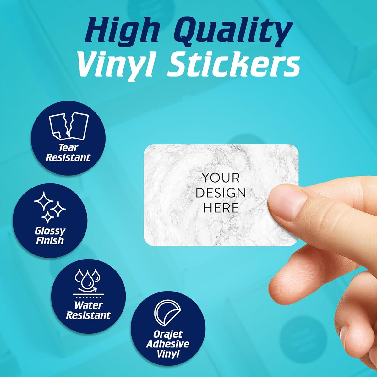100 Custom Vinyl Stickers - Upload Your own Image, Text, Design, Logo - Personalized Logo Labels
