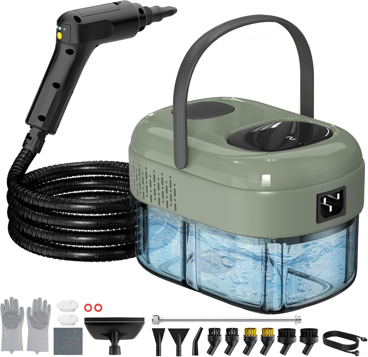 2500W Handheld Steam Cleaner, 3-Level Adjustable Steam Cleaner for Home with 21 Accessories