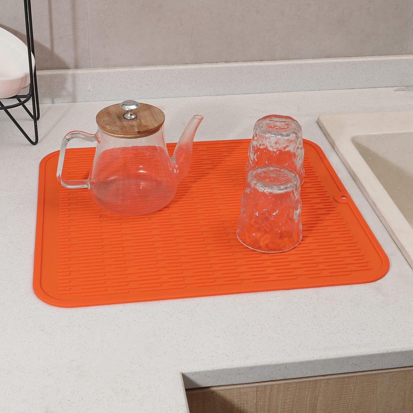 Silicone Dish Drying Mat for Multiple Usage,Easy clean,Eco-friendly,Heat-resistant Silicone Mat for