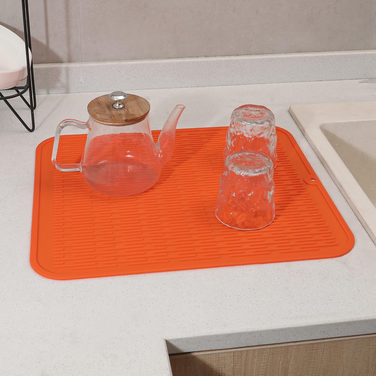 Silicone Dish Drying Mat for Multiple Usage,Easy clean,Eco-friendly,Heat-resistant Silicone Mat for