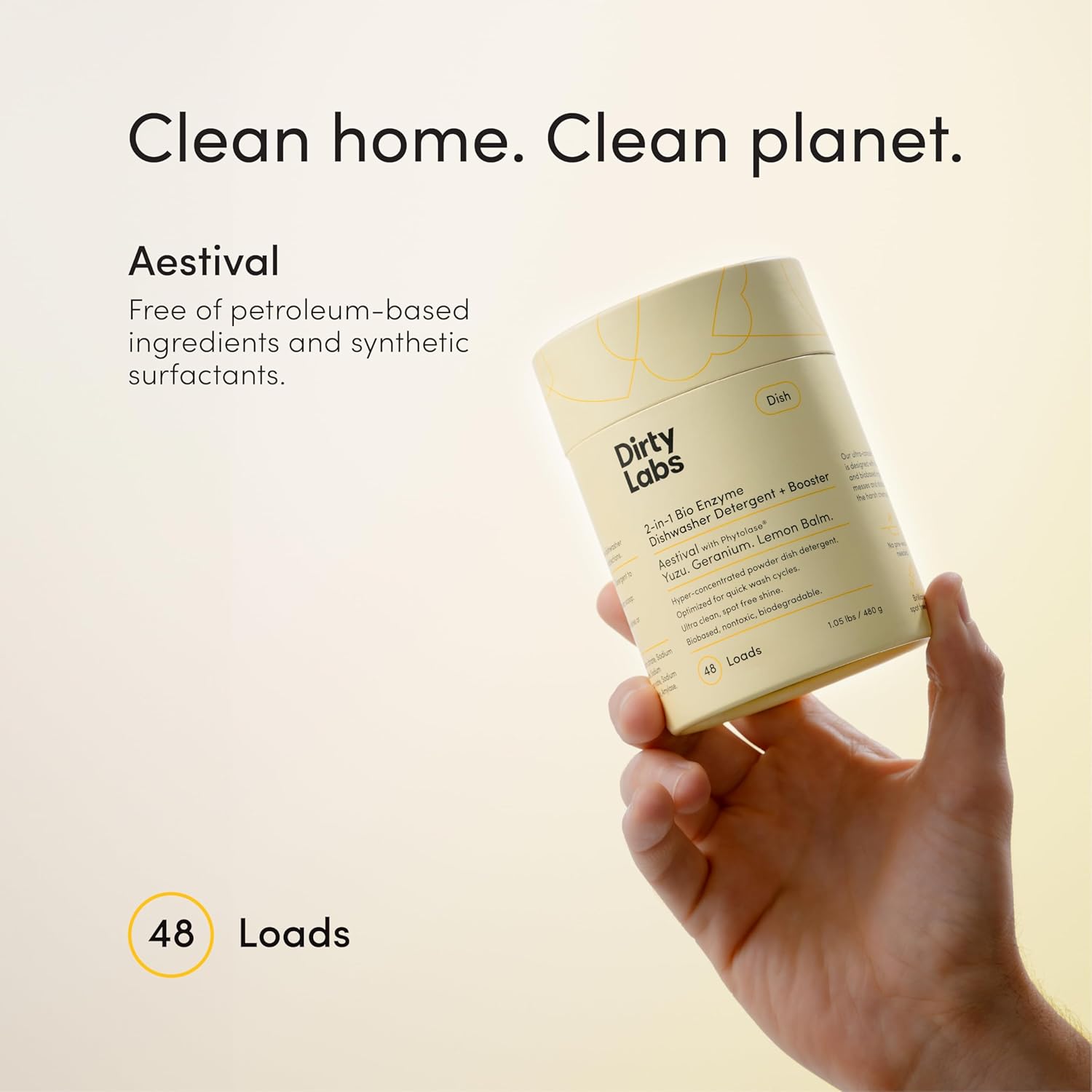 Dirty Labs | Dishwasher Detergent and Booster | Aestival Scent | 48 Loads (1 lb) | Ultra Clean