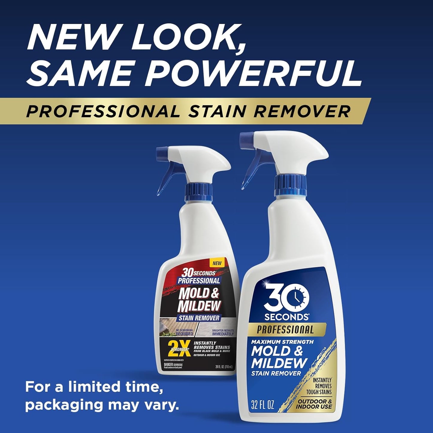 30 SECONDS Pro Mold and Mildew Stain Remover | Scrub Free | Brighter Results Instantly | Ready To