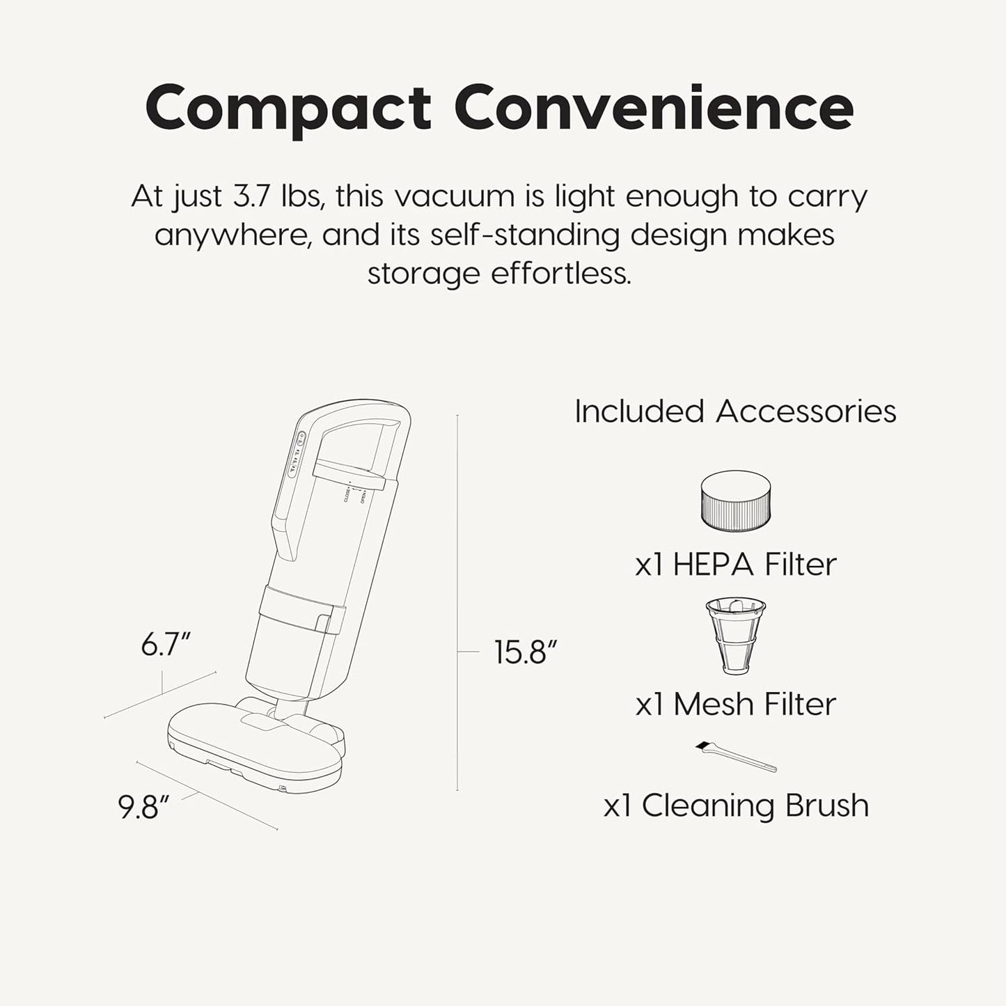 IRIS USA Handheld Corded Mattress Vacuum Cleaner, Dust Sensor, 120V, Pet Hair Remover, 6,500 BPM