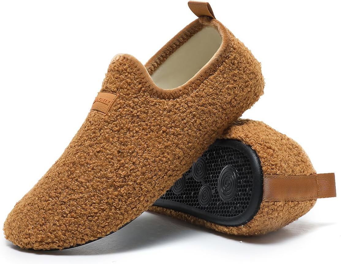 QZKDM Lightweight Slip on Grip Indoor House Slippers Barefoot Non Slip Home Exercise Yoga Shoes for