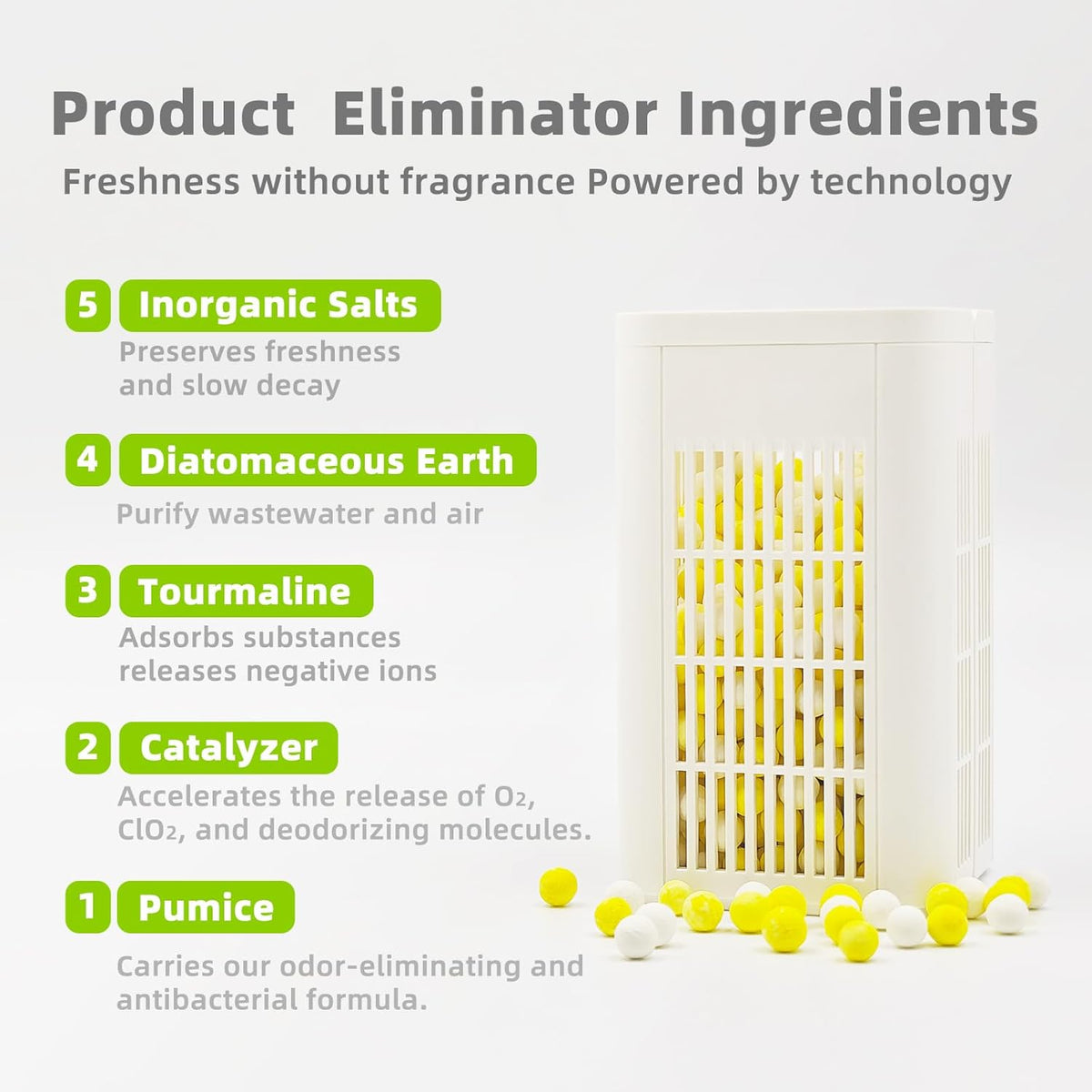 Strongest Refrigerator Deodorizer Odor Eliminator - 24h Fast Odor Removal, 12Months Long-Lasting