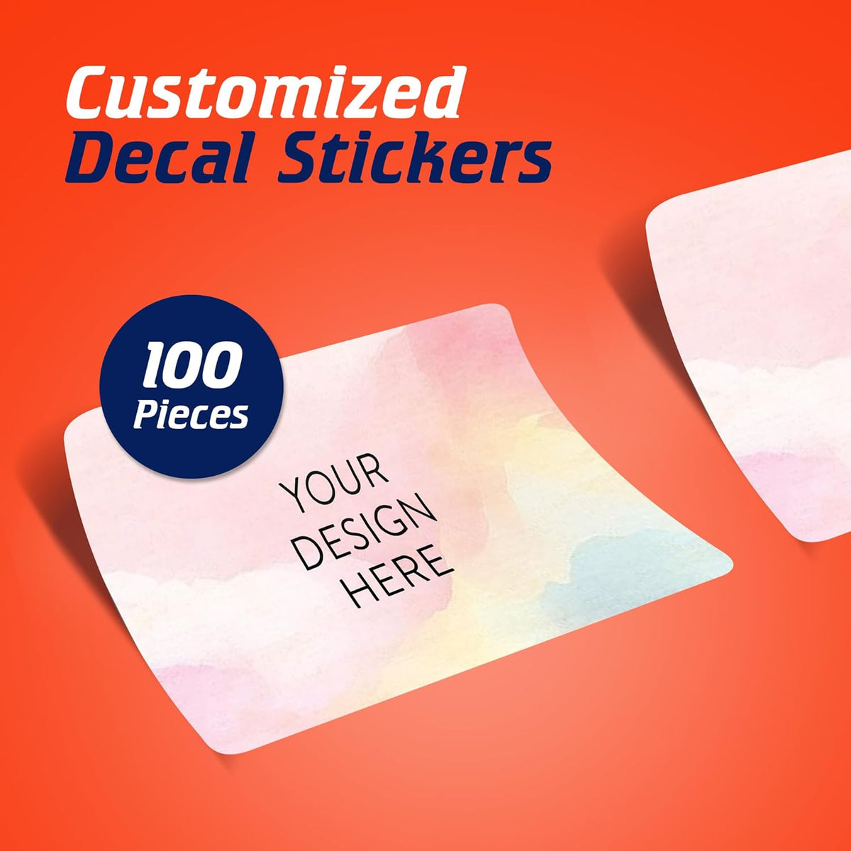 100 Custom Vinyl Stickers - Upload Your own Image, Text, Design, Logo - Personalized Logo Labels