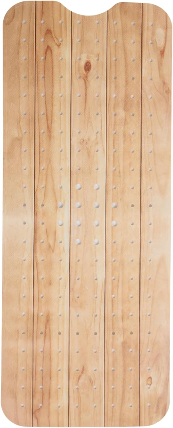 ENKOSI Bath Mat – PVC Large 40 x 16 Inch Non-Slip Bathtub Mat with Secure Suction Cup Grip & Drain