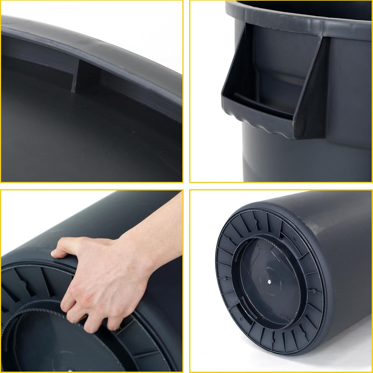 32 Gallon Outdoor Trash Can, Outdoor Trash Can with Lid and Removable Wheels, Rolling Garbage Can