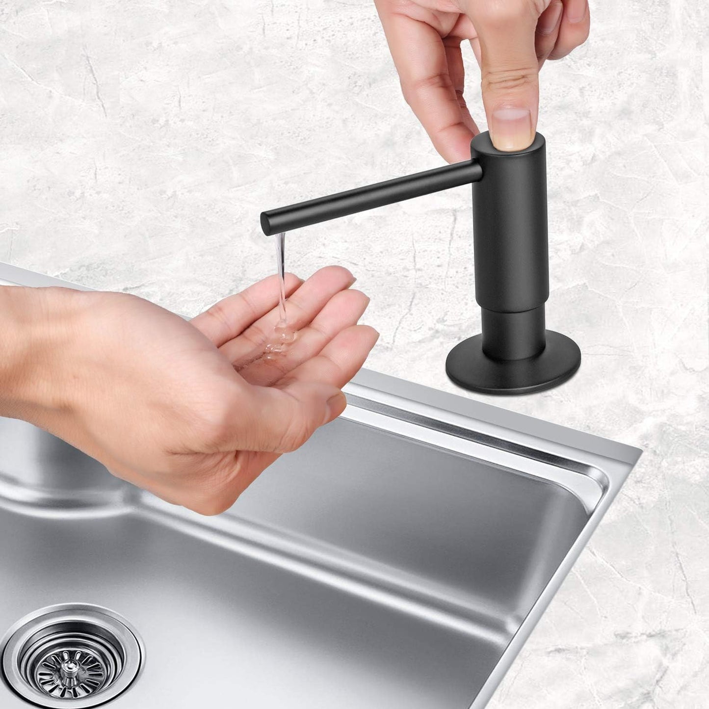 Samodra Sink Soap Dispenser, Metal Pump Head Liquid Lotion Countertop Kitchen Bathroom Soap