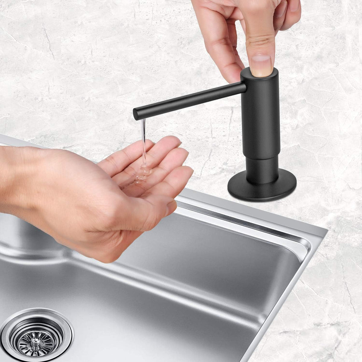 Samodra Sink Soap Dispenser, Metal Pump Head Liquid Lotion Countertop Kitchen Bathroom Soap
