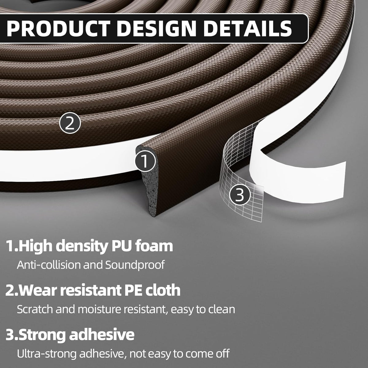 3Pcs×196" Wedge Weather Stripping Door Seal Strip for Door Frame & Window,Self Adhesive Window