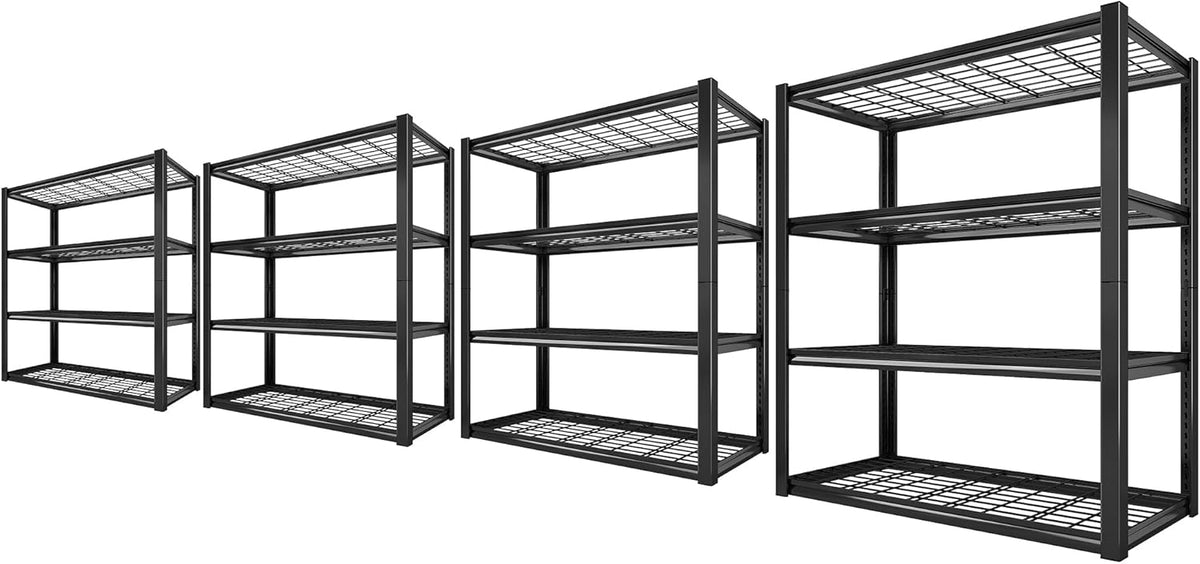 REIBII 40" W Garage Shelving 2240 LBS Storage Shelves Adjustable Heavy Duty Shelving 4 Tier Metal