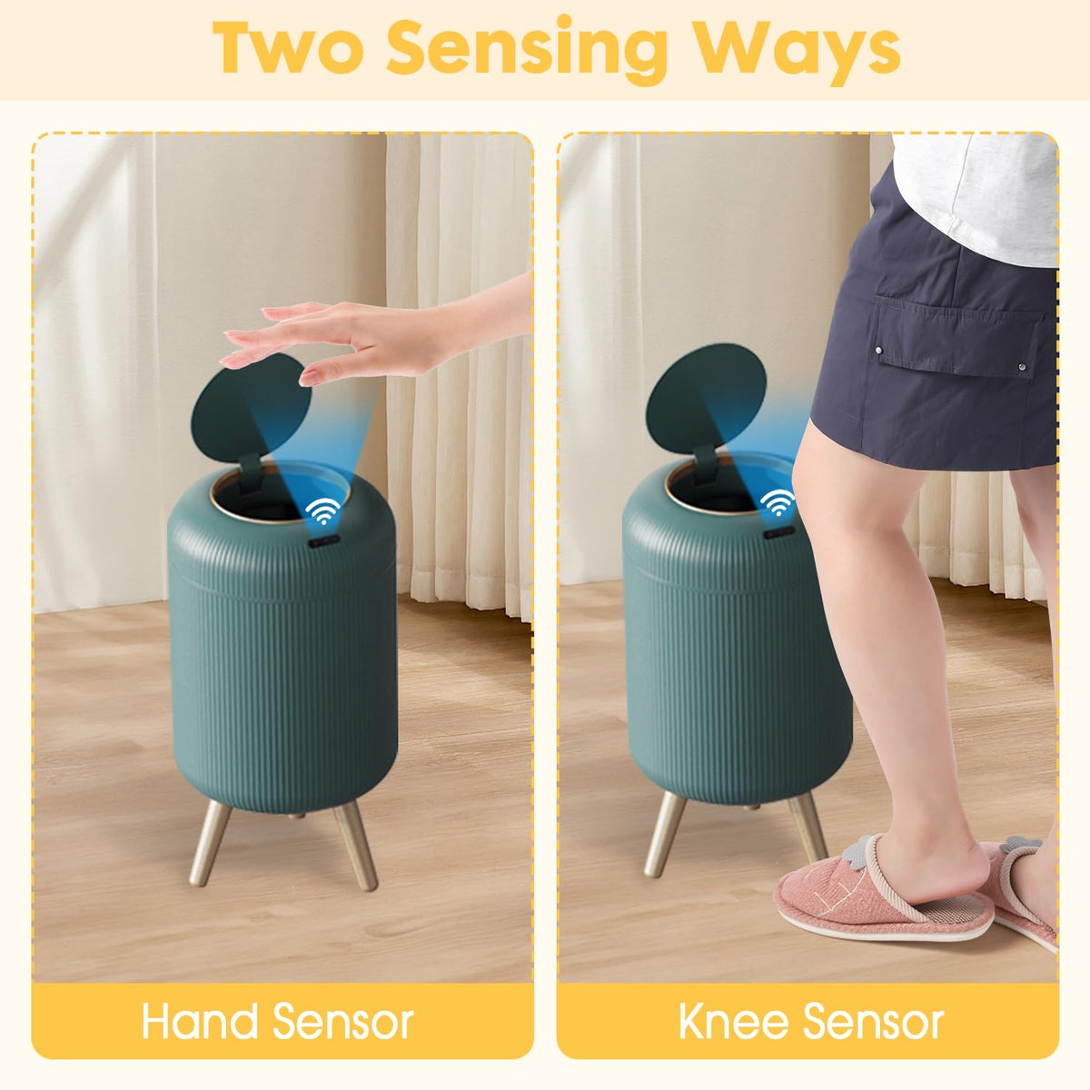 Bathroom Trash Can Automatic Touchless, 3 Gallon Smart Motion Sensor Garbage Can with Lid Electric