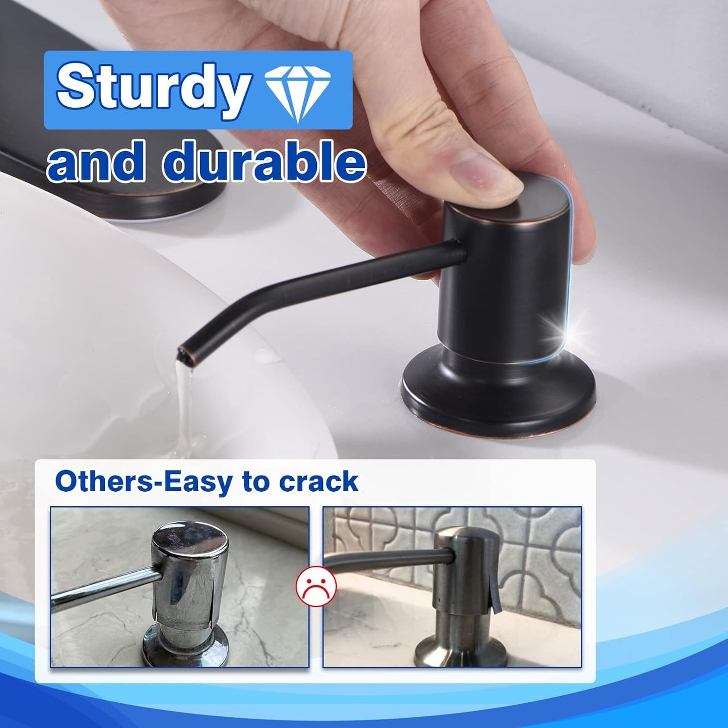 Kitchen Sink Soap Dispenser, WEWE Built in Soap Dispenser Kitchen Countertop Oil Rubbed Bronze