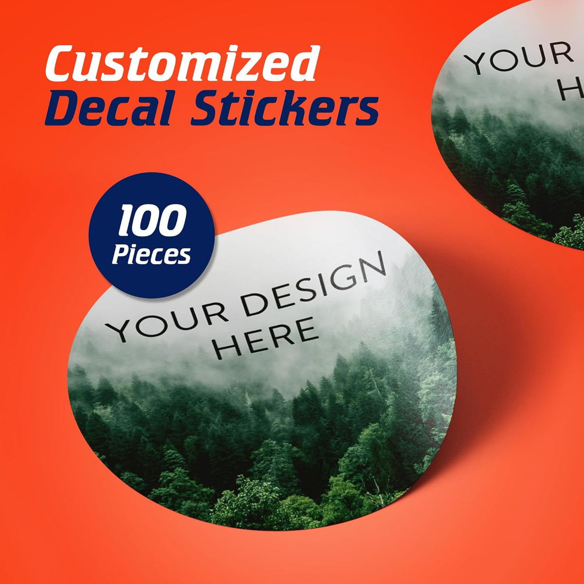 100 Custom Vinyl Stickers - Upload Your own Image, Text, Design, Logo - Personalized Logo Labels