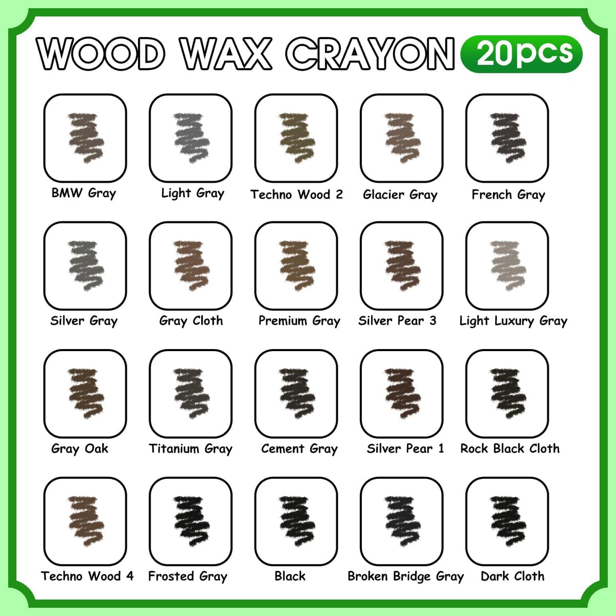 Furniture Markers Touch Up, 20 Colors Wood Filler Sticks, Wood Wax Crayons for Repairing Scratches