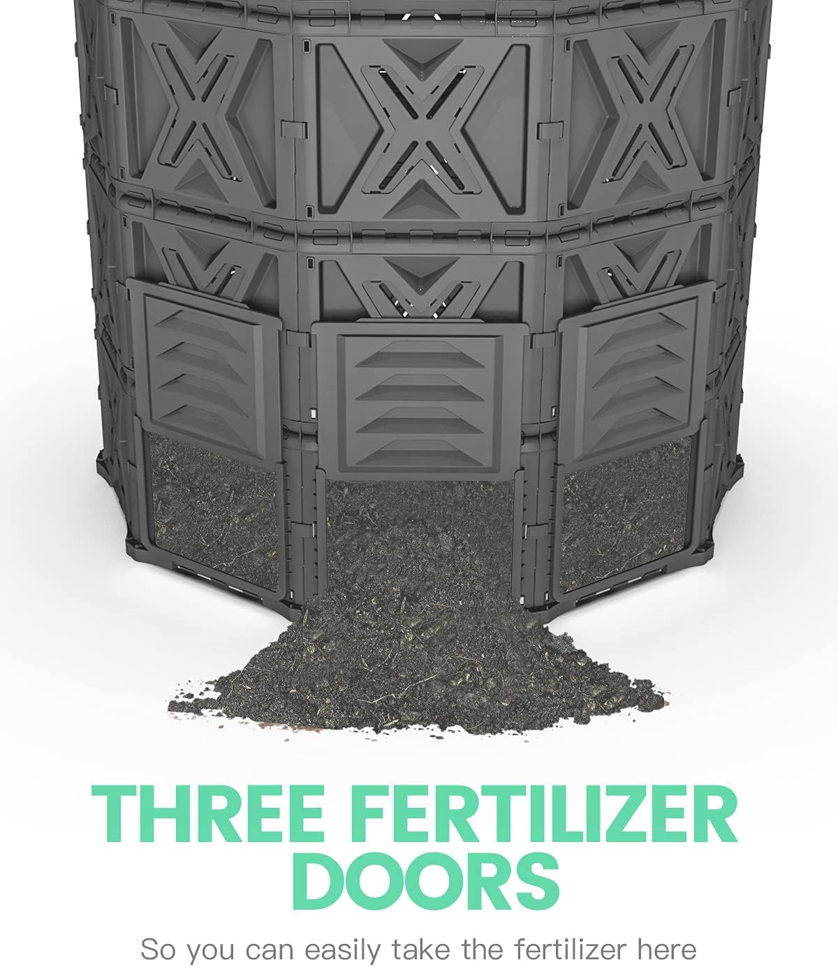 Large Compost Bin - 190 Gallon (720 L) Garden Composter with Better Aeration System, Easy