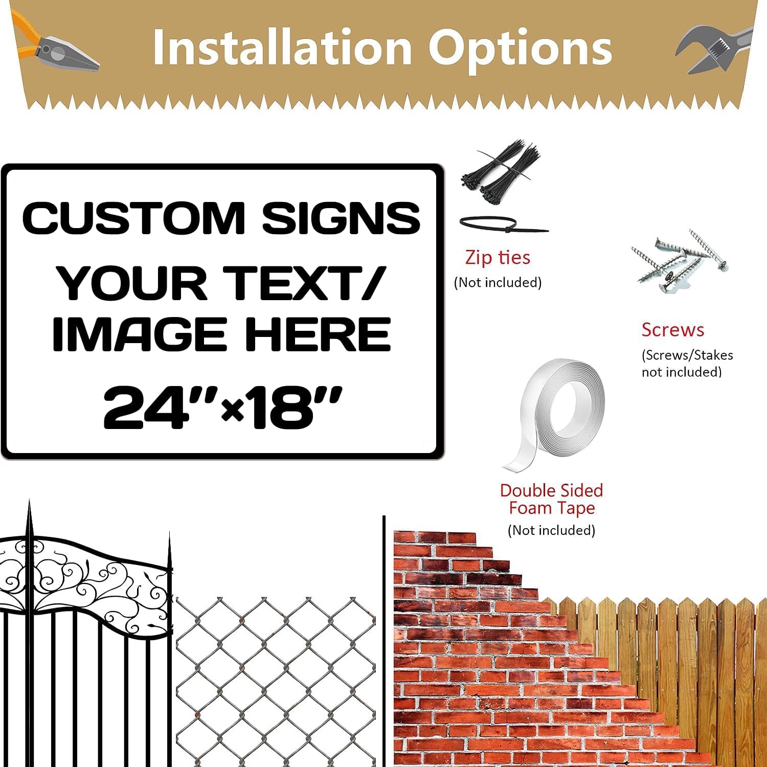 custom sign,Aluminum Weatherproof Metal Sign,Multiple Sizes ,Optional reflective,Custom