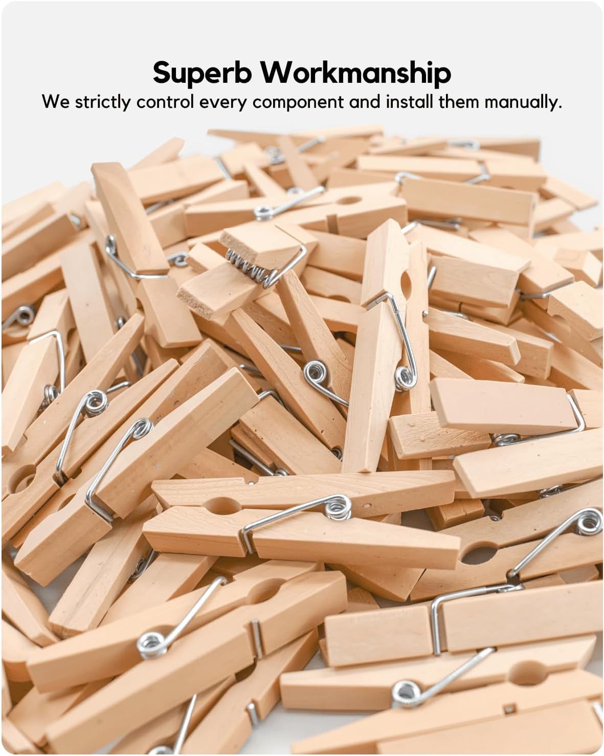 Clothes Pins Wooden Clothespins for Photo 1.77 Inch 50 PCS, Small Wood Clips Close Pin for