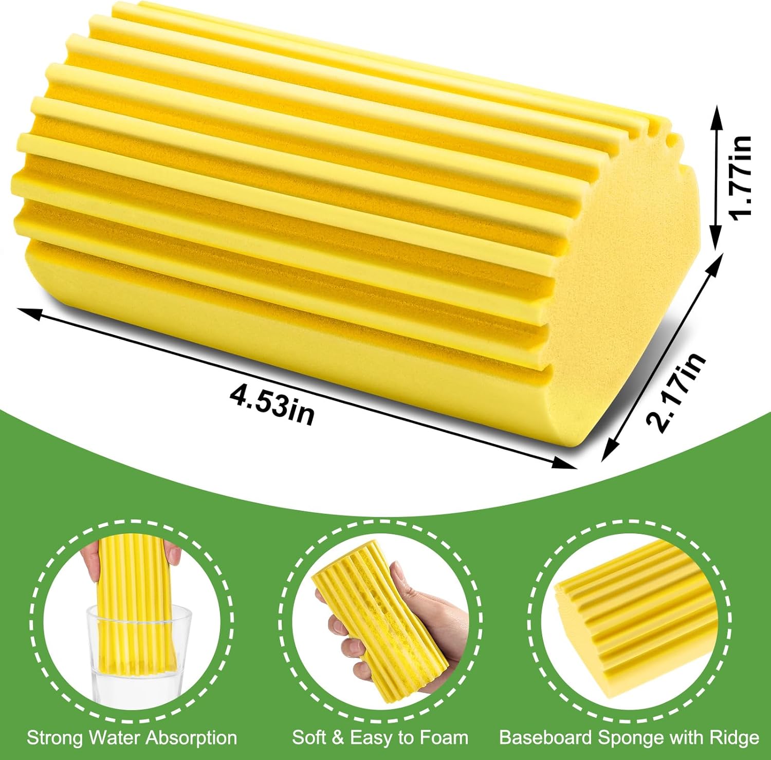 4-Pack Damp Clean Duster Sponge, Sponge Cleaning Brush, Duster for Cleaning Blinds, Glass