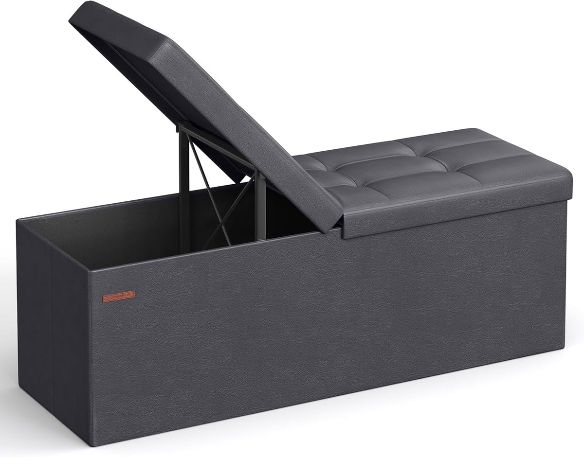SONGMICS MAZIE Collection - 43 Inches Storage Ottoman Bench with Flipping Lid, Storage Chest with