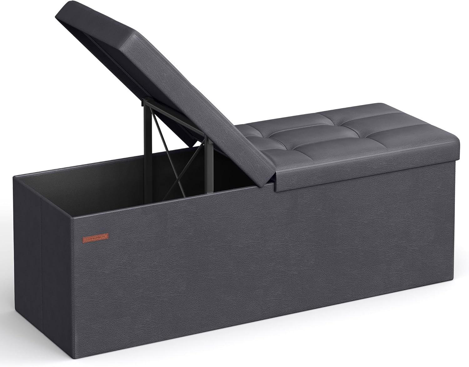 SONGMICS MAZIE Collection - 43 Inches Storage Ottoman Bench with Flipping Lid, Storage Chest with