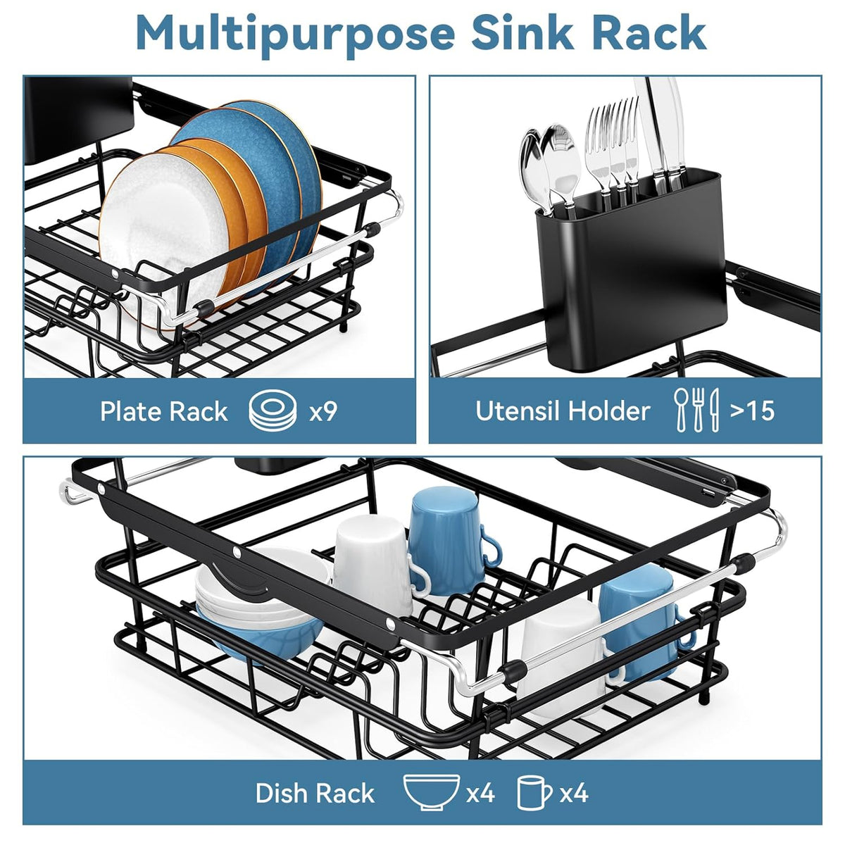 Over the Sink Dish Drying Rack,In Sink Dish Drying Racks,Expandable Dish Rack Over Sink