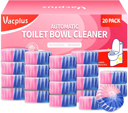 Vacplus Toilet Bowl Cleaners - 20 Pack Long-Lasting Toilet Cleaner Tablets, Prevent Stains &
