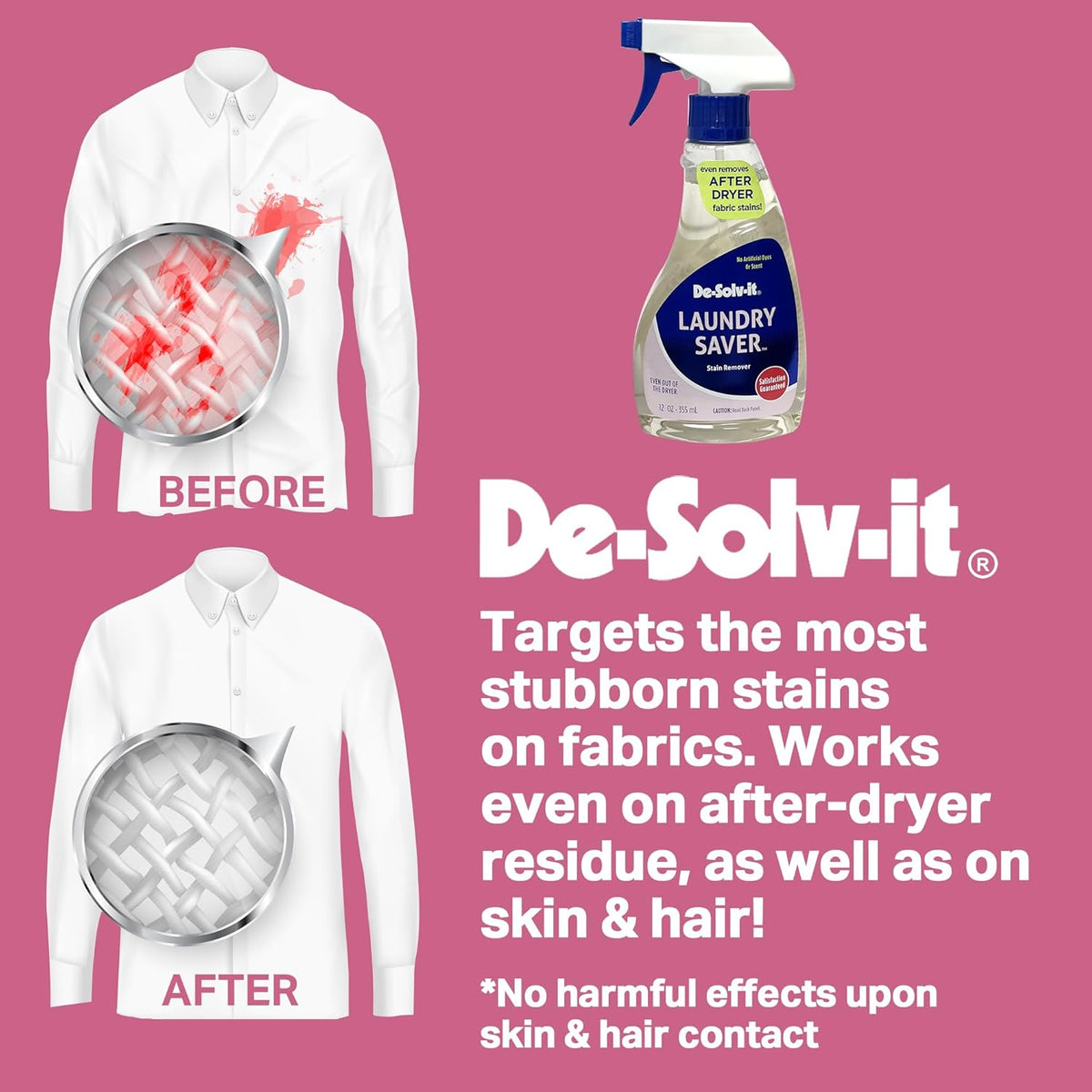 De-Solv-it Orange-Sol Laundry Saver, Instant Stain Remover for Laundry, Hair and Skin-Safe