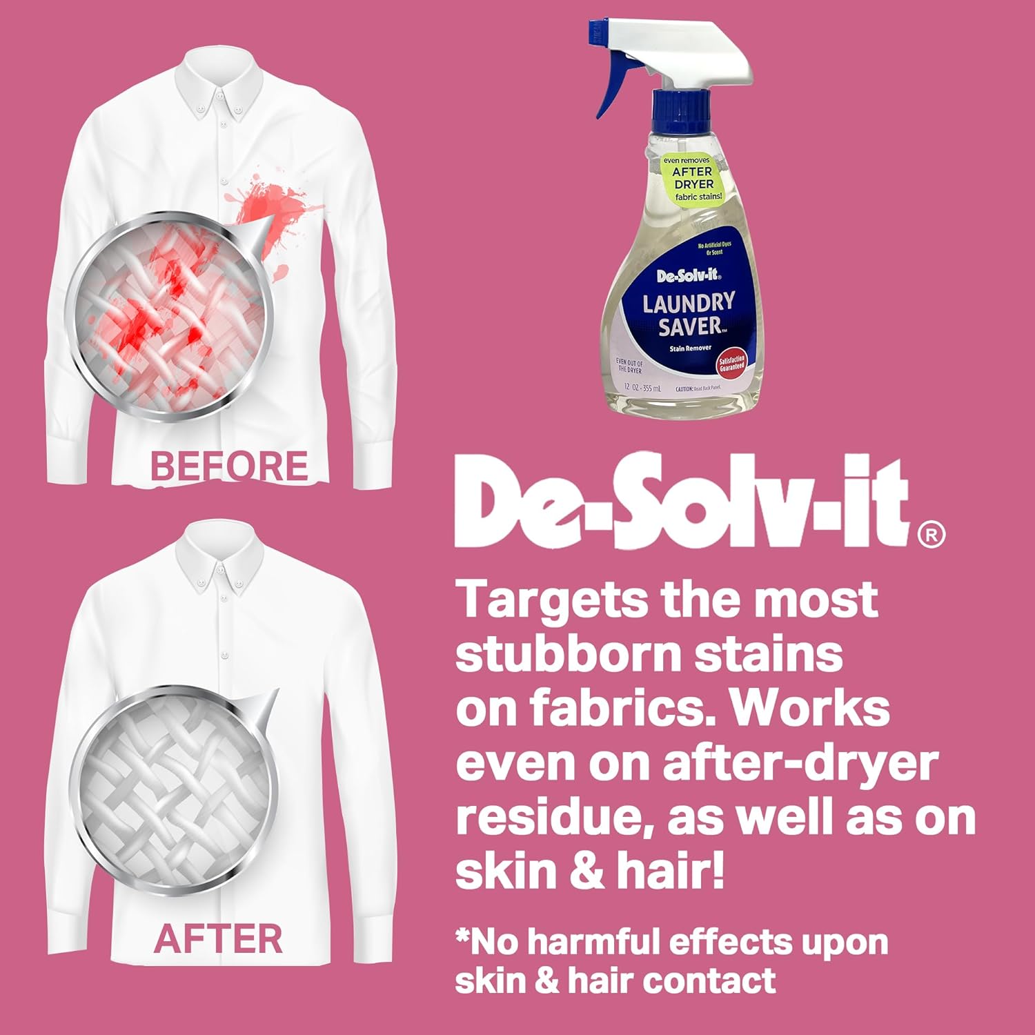 De-Solv-it Orange-Sol Laundry Saver, Instant Stain Remover for Laundry, Hair and Skin-Safe