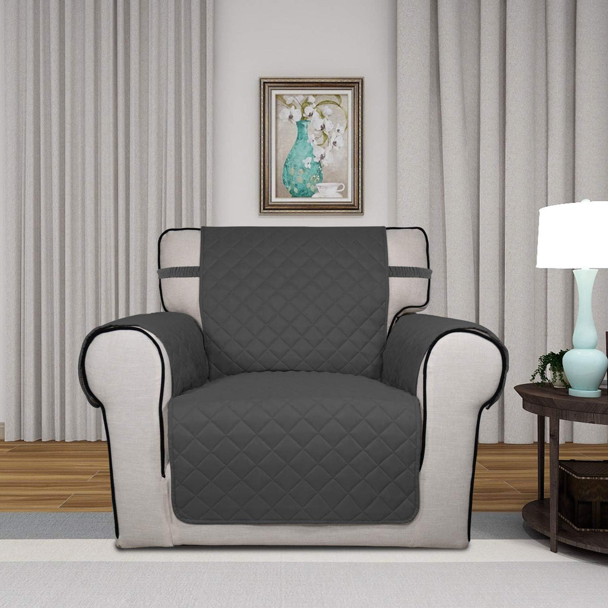 PureFit Reversible Quilted Sofa Cover, Water Resistant Slipcover Furniture Protector, Washable