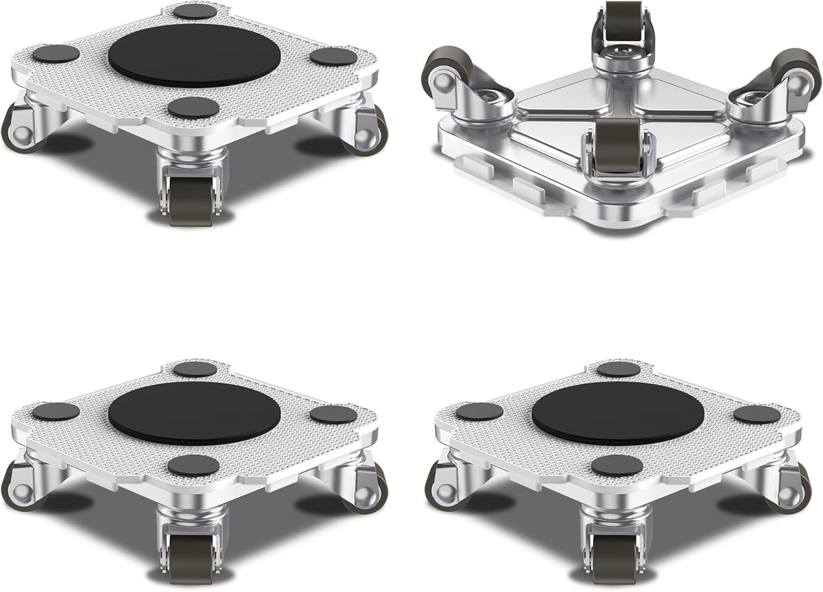 ONEON Furniture Mover Pro - 4Pack Enhanced Dollies with Custom TPE Wheels - Effortless Heavy