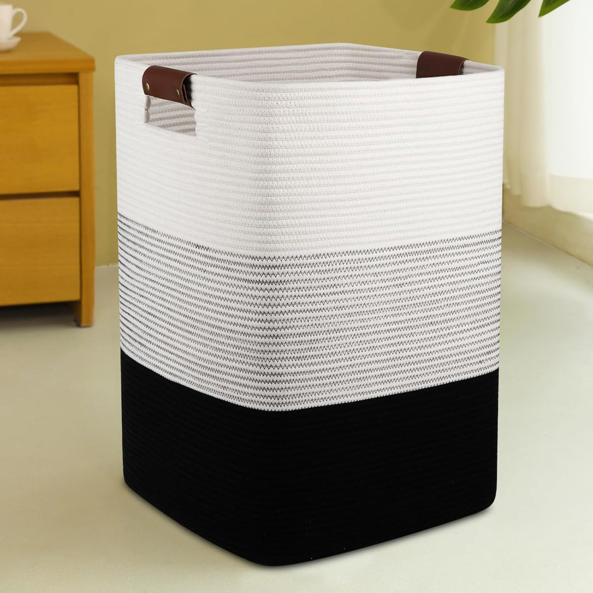 Laundry Hamper 96L Extra Large Laundry Basket, Woven Blanket Basket, Cotton Woven Storage Hamper