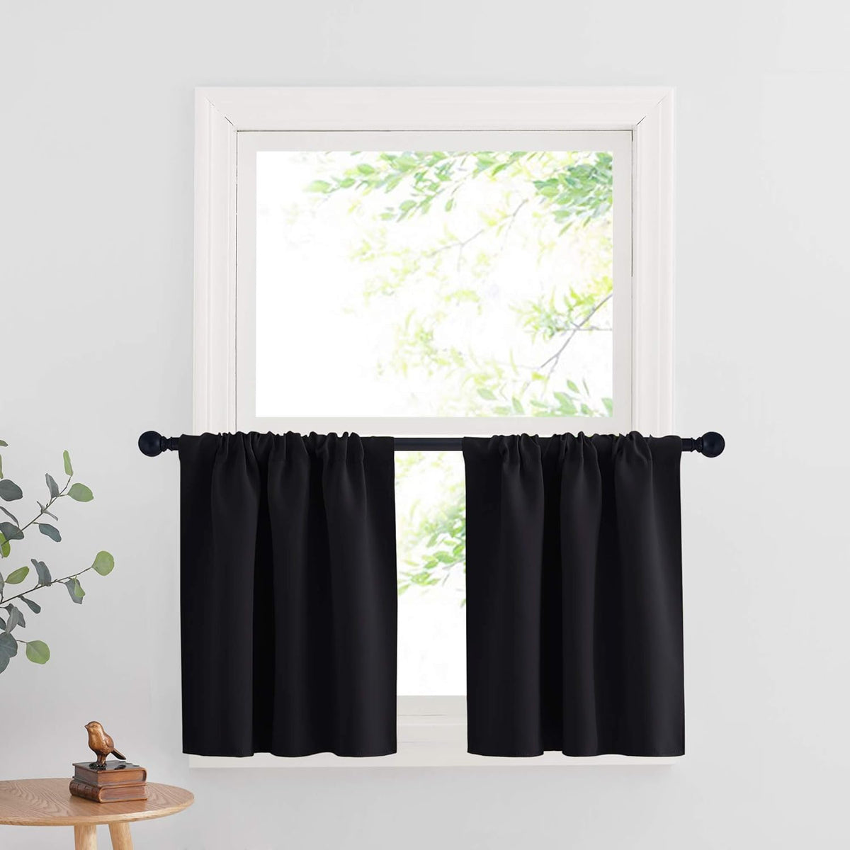 RYB HOME Blackout Curtains for Kitchen, Over Sink Privacy Curtains Window Decor, Thermal Insulating